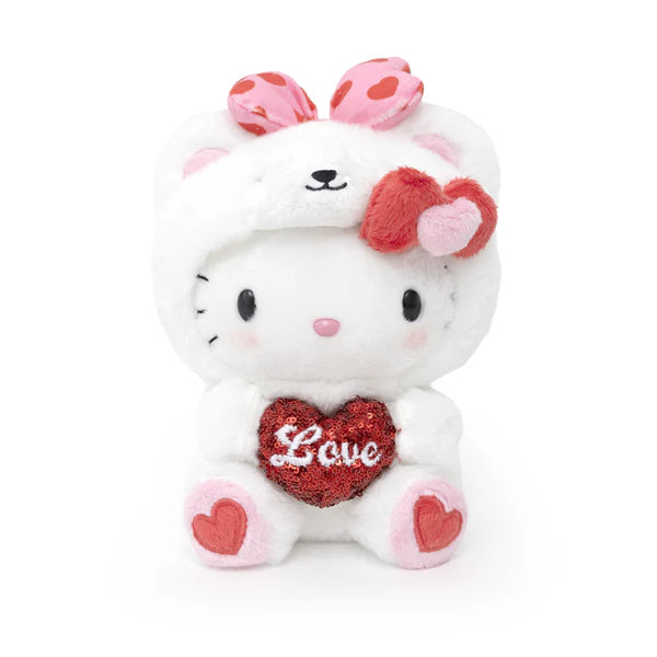 Hello Kitty Heart Bear White 8" Plush