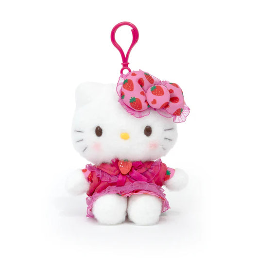 Hello Kitty Strawberry Dress Mascot with Ball Chain