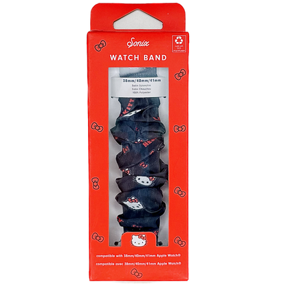 Classic Hello Kitty Black Scrunchie Apple Watchband