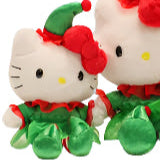 Hello Kitty Green Elf Bean Doll Plush