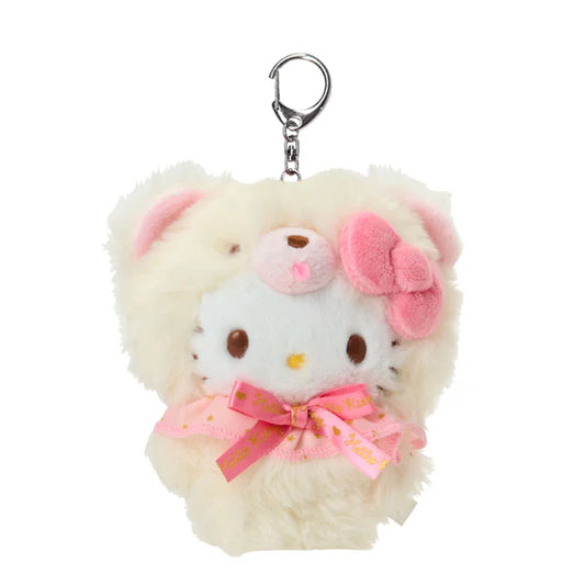 Hello Kitty Fluffy Bear Keychain with Mascot