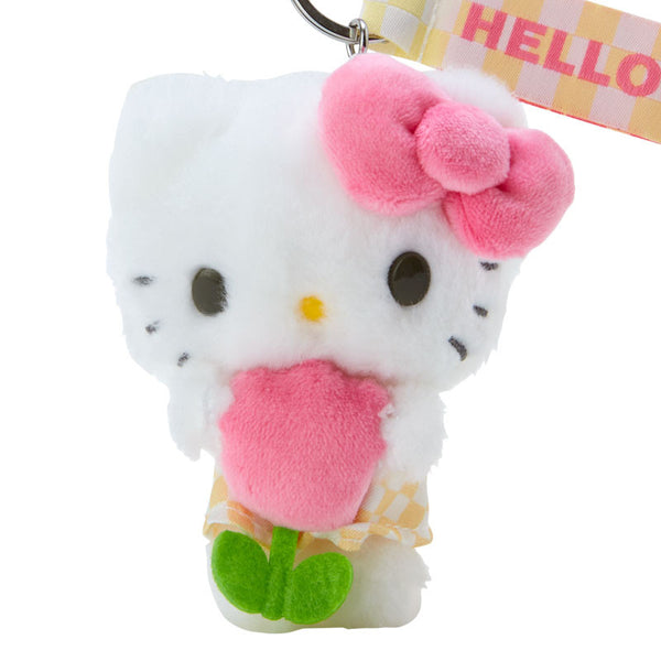 Sanrio Characters Pastel Check Keyring with Mascot