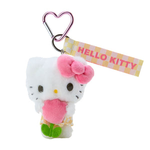 Sanrio Characters Pastel Check Keyring with Mascot