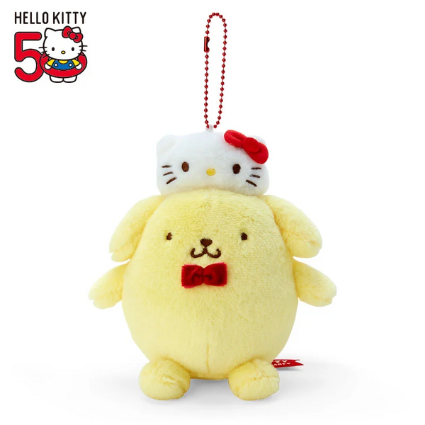 Hello Kitty Pompompurin 50th Anniversary Mascot with Ball Chain