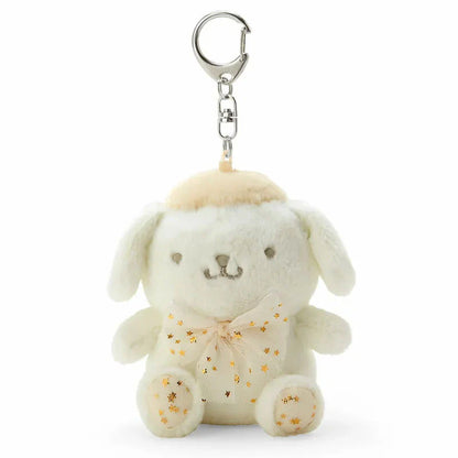 Sanrio Characters White Plush Keychain with Mascot