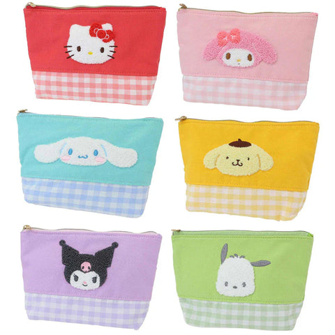 Sanrio Characters Chenille Gingham Pouch