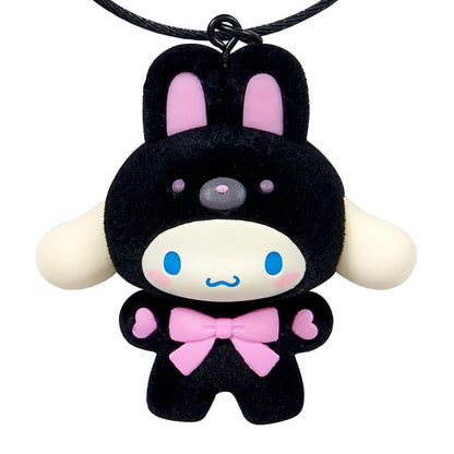 Cinnamoroll Black and Pink Bear Keyring with Plastic Mascot