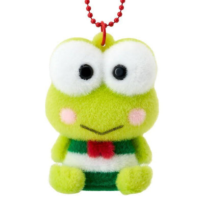 Keroppi Steel Keychain with Flocky Mascot