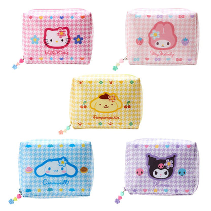 Sanrio Characters Floral Houndstooth Zipper Pouch