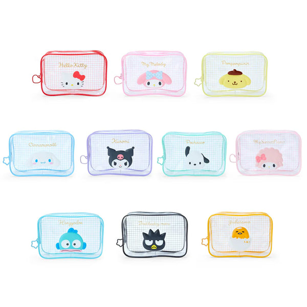 Sanrio Characters Clear Grid Zipper Pouch