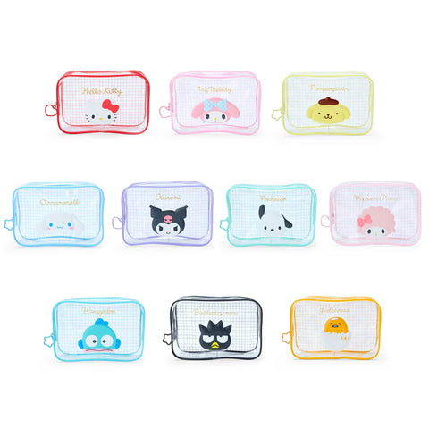 Sanrio Characters Clear Grid Zipper Pouch