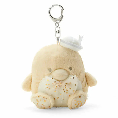 Sanrio Characters White Plush Keychain with Mascot