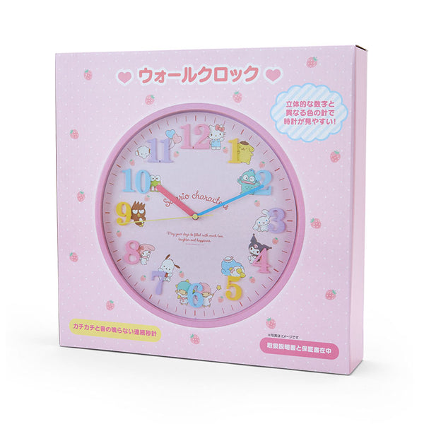 Sanrio Characters Mix Strawberry Wall Clock