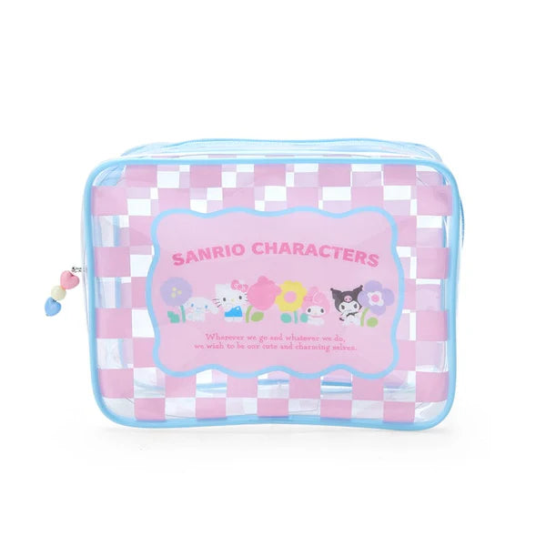 Sanrio Characters Pastel Check Clear Zipper Pouch