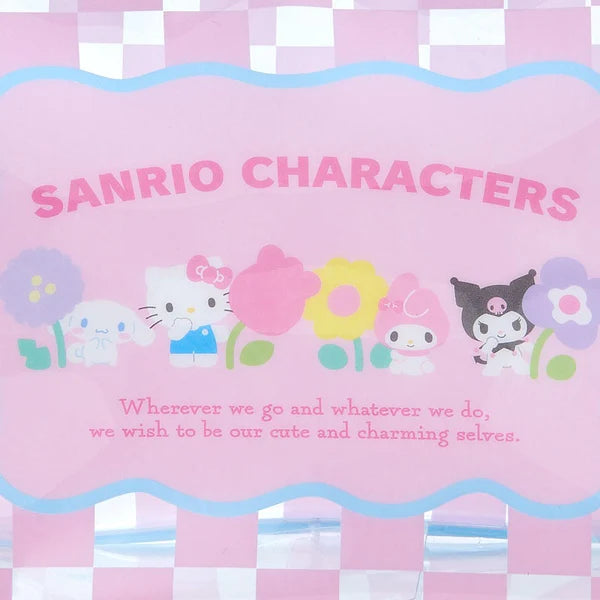 Sanrio Characters Pastel Check Clear Zipper Pouch