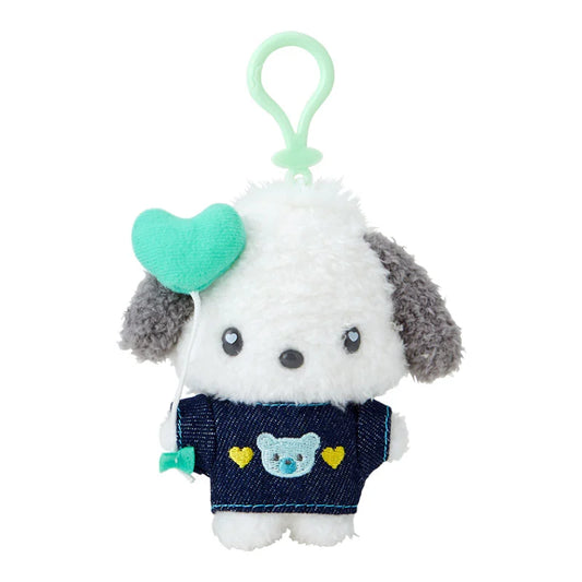 Pochacco Denim Keychain with Mascot