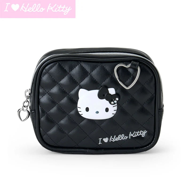 I Love Hello Kitty Black Quilted Zipper Pouch