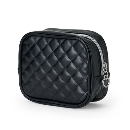 I Love Hello Kitty Black Quilted Zipper Pouch