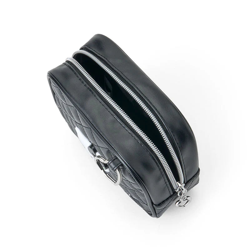 I Love Hello Kitty Black Quilted Zipper Pouch