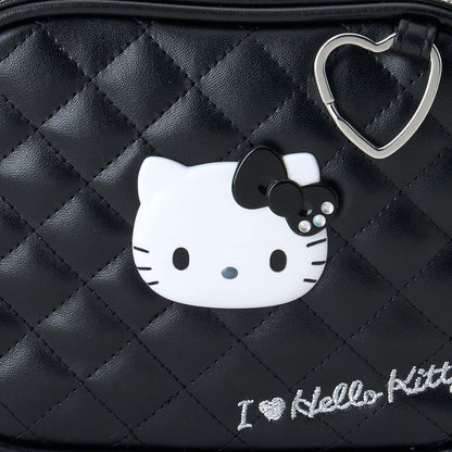 I Love Hello Kitty Black Quilted Zipper Pouch