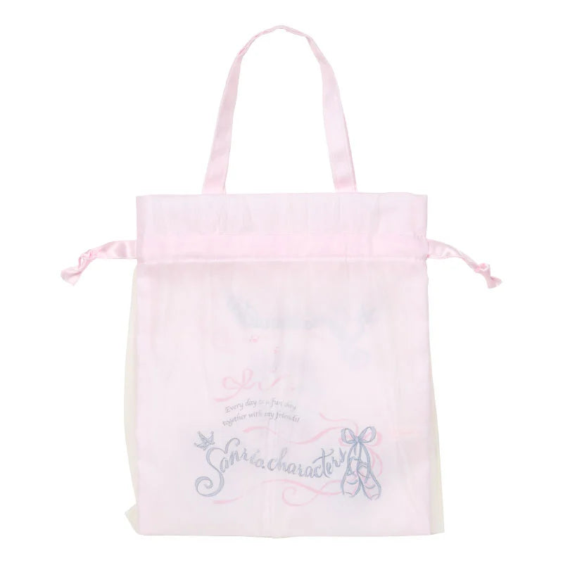 Sanrio Characters Mix White Cat Ballerina Drawstring Bag