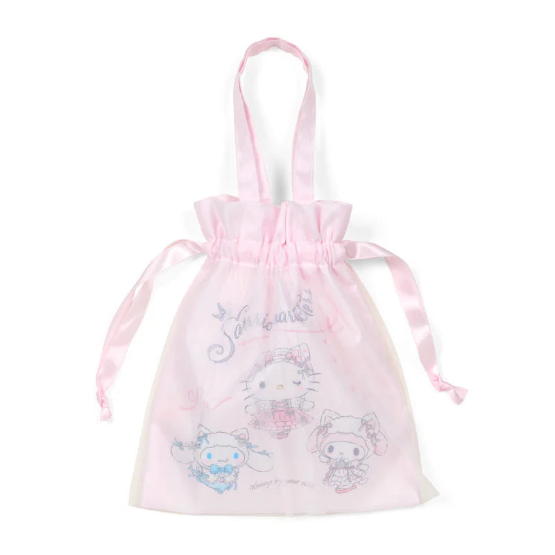 Sanrio Characters Mix White Cat Ballerina Drawstring Bag