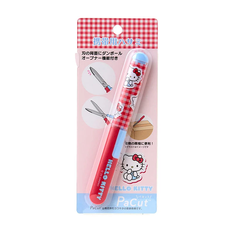 Hello Kitty Checkered Portable Scissors
