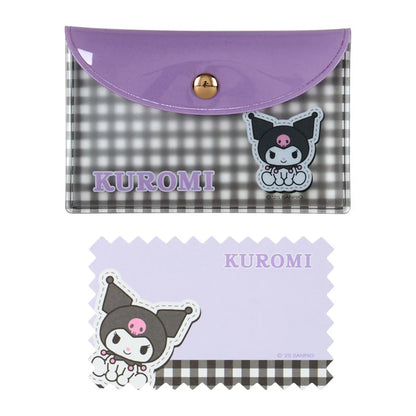 Kuromi Checkered Memo Pad in Case