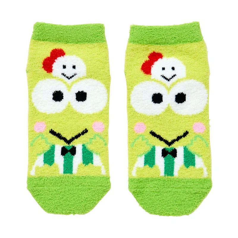 Keroppi Face Fluffy Socks