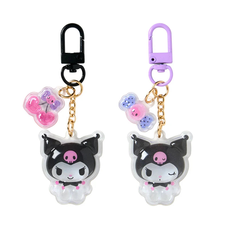 Kuromi Smile Acrylic Keyring Pair
