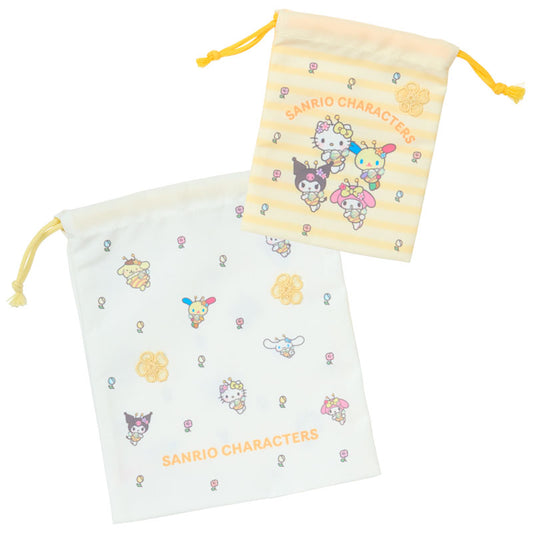 Sanrio Characters Mix Bee Drawstring Bag Set