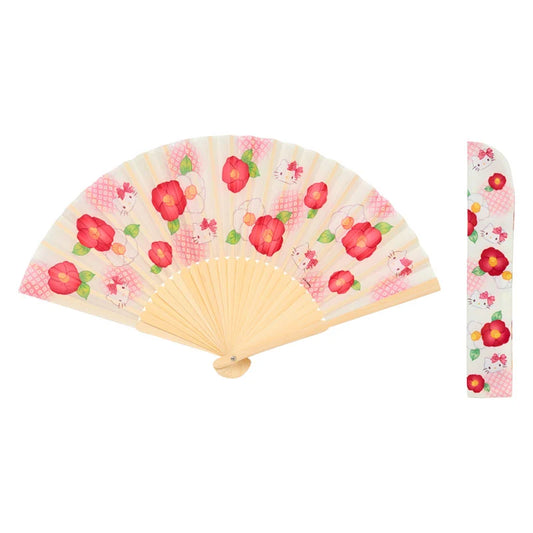 Hello Kitty White Flower Folding Fan