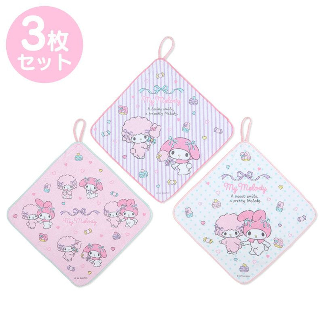 Sanrio Character 3 Piece Wash Towel Set
