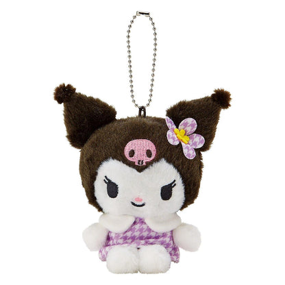 Sanrio Characters Floral Houndstooth Keychain w Mascot