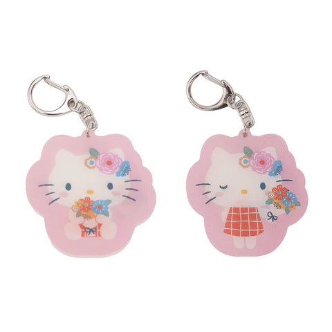 Hello Kitty Flower Image Changing Clip On Keychain